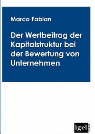 Könyv Wertbeitrag der Kapitalstruktur bei der Bewertung von Unternehmen Marco Fabian