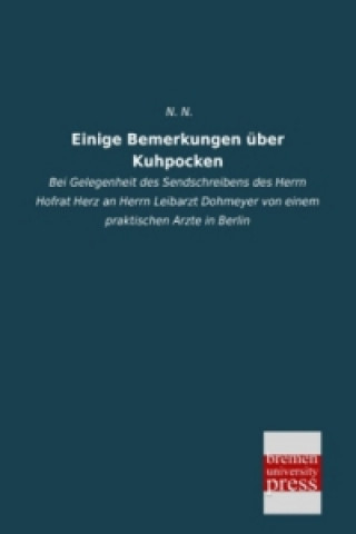 Livre Einige Bemerkungen über Kuhpocken 