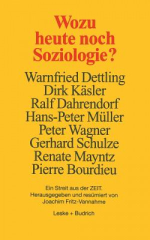 Libro Wozu Heute Noch Soziologie? Joachim Fritz-Vannahme