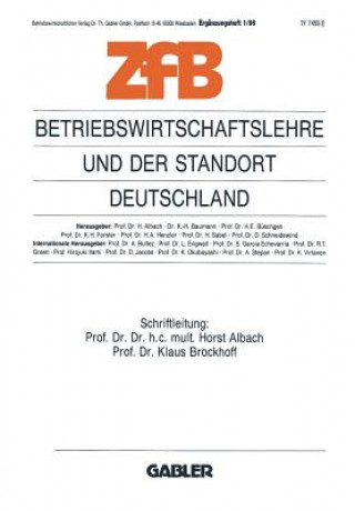 Carte Betriebswirtschaftslehre Und Der Standort Deutschland Klaus M. Brockhoff