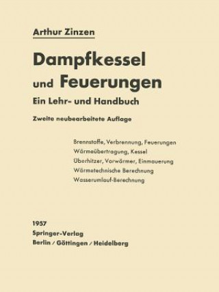 Könyv Dampfkessel Und Feuerungen Arthur Zinzen