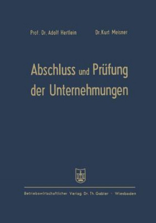 Kniha Abschlu  Und Pr fung Der Unternehmungen Adolf Hertlein