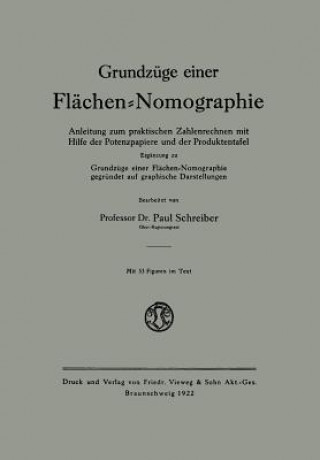 Książka Grundzuge Einer Flachen-Nomographie Paul Schreiber