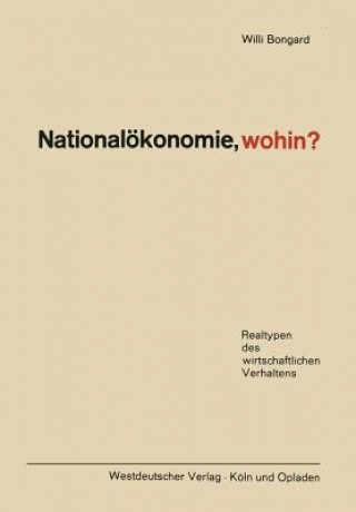 Buch National konomie, Wohin? Willi Bongard