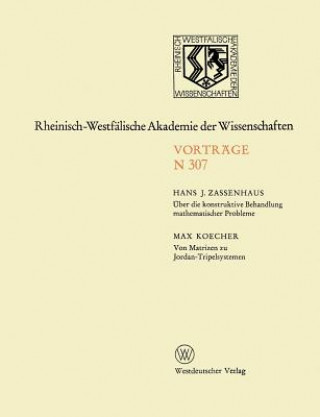 Knjiga UEber Die Konstruktive Behandlung Mathematischer Probleme. Von Matrizen Zu Jordan-Tripelsystemen Hans Zassenhaus