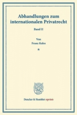 Knjiga Abhandlungen zum internationalen Privatrecht. Franz Kahn