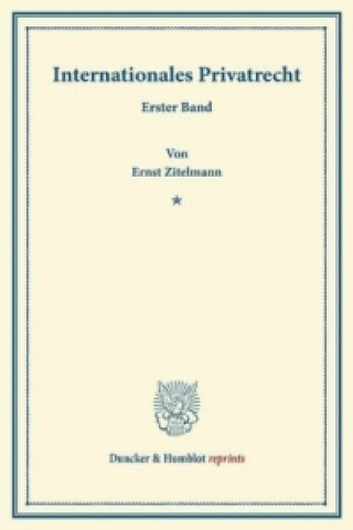 Kniha Internationales Privatrecht. Ernst Zitelmann
