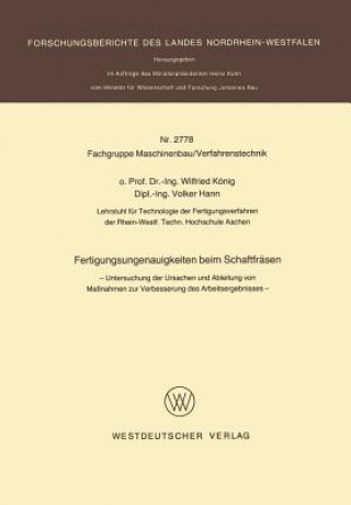 Kniha Fertigungsungenauigkeiten Beim Schaftfr sen Wilfried König