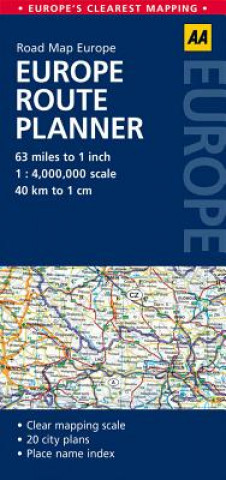 Tiskovina Europe Route Planner AA Publishing