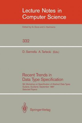Kniha Recent Trends in Data Type Specification Donald Sanella