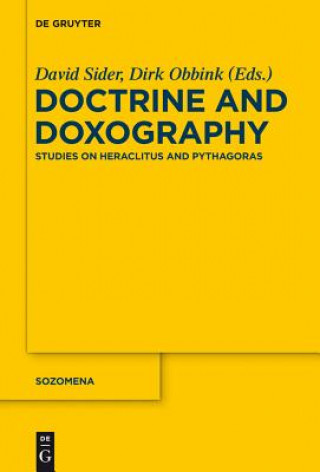 Kniha Doctrine and Doxography David Sider