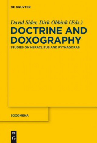 Könyv Doctrine and Doxography David Sider