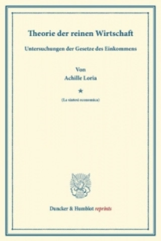 Carte Theorie der reinen Wirtschaft. Achille Loria