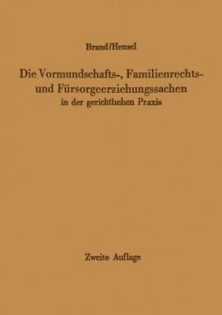 Kniha Vormundschafts-, Familienrechts- Und Fursorgeerziehungssachen in Der Gerichtlichen Praxis Arthur Brand
