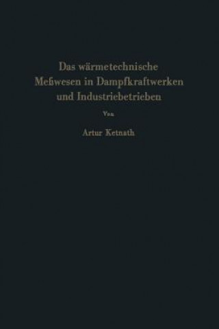 Kniha Das Warmetechnische Messwesen in Dampfkraftwerken Und Industriebetrieben Artur Ketnath