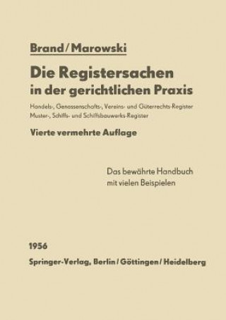 Kniha Die Registersachen in Der Gerichtlichen Praxis Arthur Brand