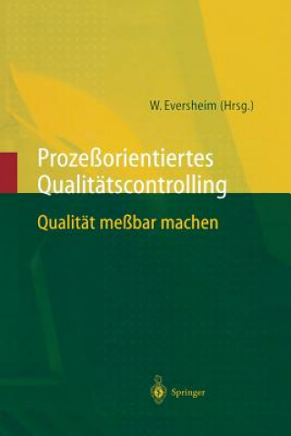 Kniha Proze orientiertes Qualit tscontrolling Walter Eversheim