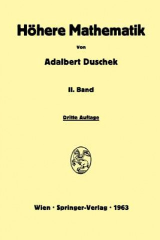 Книга Vorlesungen UEber Hoehere Mathematik Adalbert Duschek