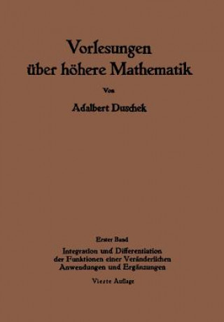 Carte Vorlesungen  ber H here Mathematik Adalbert Duschek