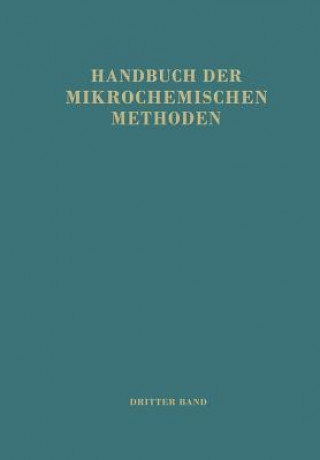 Libro Handbuch Der Mikrochemischen Methoden M. Lederer