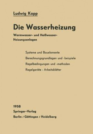 Buch Die Wasserheizung Ludwig Kopp