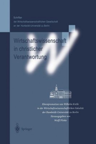 Carte Wirtschaftswissenschaft in Christlicher Verantwortung Wulff Plinke