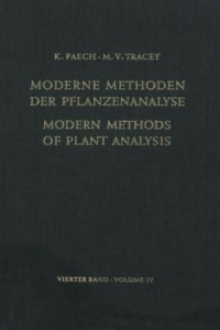 Könyv Modern Methods of Plant Analysis / Moderne Methoden der Pflanzenanalyse 
