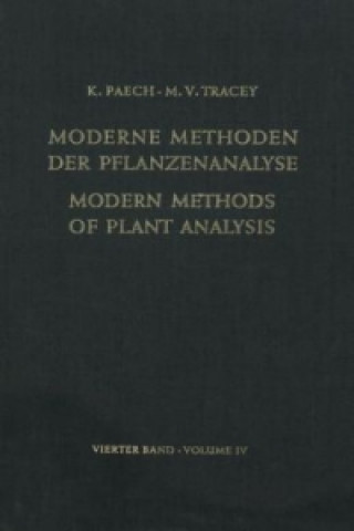 Książka Modern Methods of Plant Analysis / Moderne Methoden der Pflanzenanalyse 