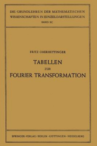 Kniha Tabellen zur Fourier Transformation, 1 Fritz Oberhettinger
