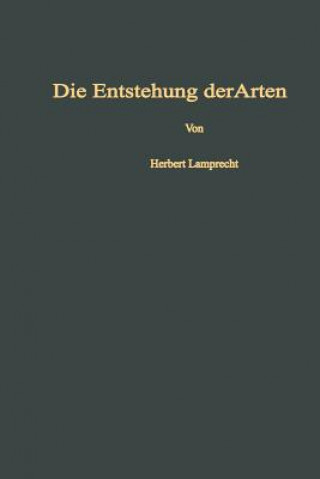 Kniha Entstehung Der Arten Und H heren Kategorien Herbert Lamprecht