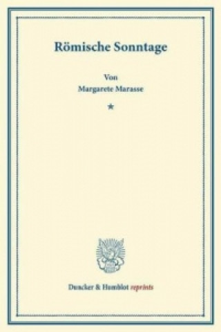 Książka Römische Sonntage. Margarete Marasse