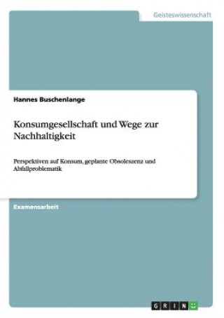 Kniha Konsumgesellschaft und Wege zur Nachhaltigkeit Hannes Buschenlange