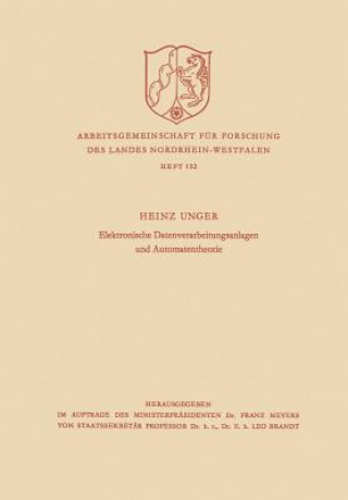 Carte Elektronische Datenverarbeitungsanlagen Und Automatentheorie Heinz Unger