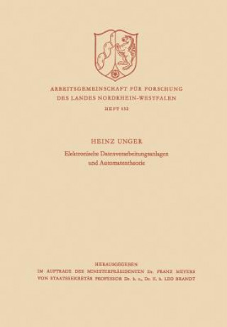 Buch Elektronische Datenverarbeitungsanlagen Und Automatentheorie Heinz Unger