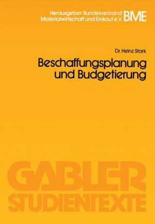 Buch Beschaffungsplanung Und Budgetierung Heinz Stark