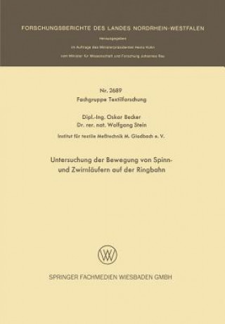 Carte Untersuchung Der Bewegung Von Spinn- Und Zwirnlaufern Auf Der Ringbahn Oskar Becker