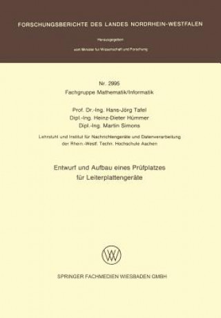 Kniha Entwurf Und Aufbau Eines Prufplatzes Fur Leiterplattengerate Hans Jorg Tafel