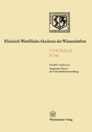 Buch Empirische Theorie Der Unternehmensentwicklung Horst Albach