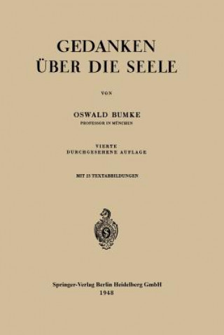 Kniha Gedanken  ber Die Seele Oswald Bumke