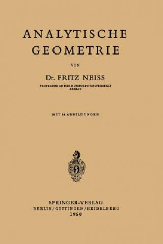 Kniha Analytische Geometrie F. Neiss