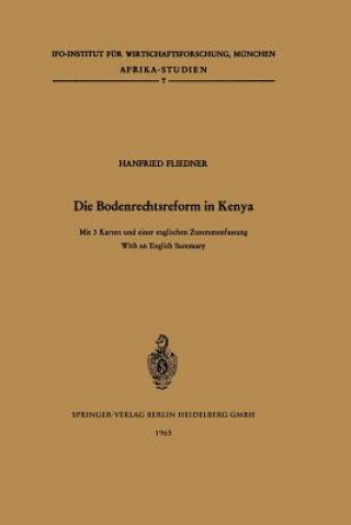 Könyv Die Bodenrechtsreform in Kenya H. Fliedner