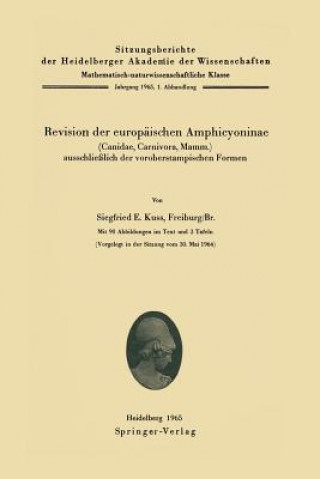 Carte Revision Der Europ ischen Amphicyoninae Sigfried Ernst Kuss