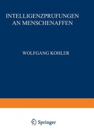 Kniha Intelligenzpr fungen an Menschenaffen Wolfgang Köhler