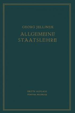 Kniha Allgemeine Staatslehre Georg Jellinek