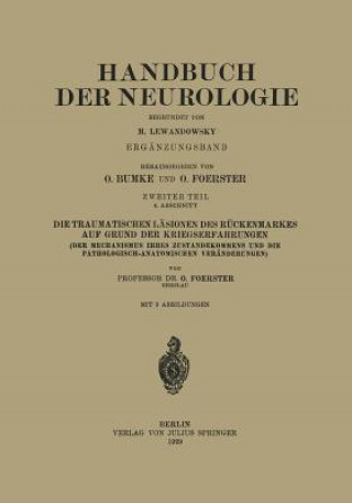 Libro Die Traumatischen L sionen Des R ckenmarkes Auf Grund Der Kriegserfahrungen H. Bumke