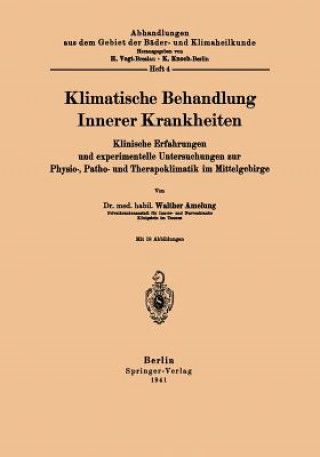 Książka Klimatische Behandlung Innerer Krankheiten Walther Amelung