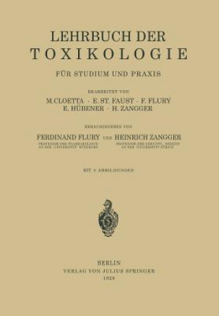 Kniha Lehrbuch Der Toxikologie F r Studium Und Praxis M. Cloetta