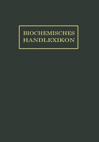 Livre Biochemisches Handlexikon O. Dalmer