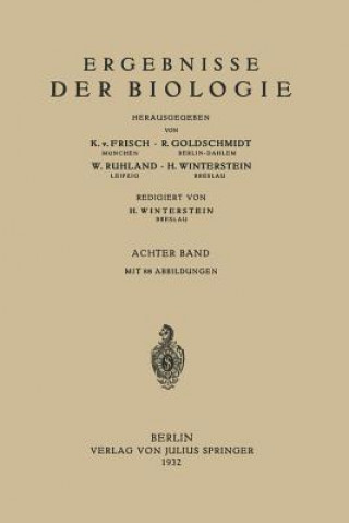 Livre Ergebnisse Der Biologie K.v. Frisch