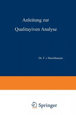 Kniha Anleitung Zur Qualitativen Analyse E. Schmidt